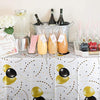 Party Tablecloth Black and Gold Balloons - Durable PEVA Plastic Table Cover Set - Pack of 4 - Disposable Décor for Birthdays, Graduation, Thanksgiving and Anniversary 108x54 Inch Rectangle