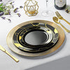 180-Piece Black & Gold Plates Dinnerware Set - Large & Small Black & Gold Party Plates with Plastic Silverware, Forks, Spoons, Knives for 36 Guests New Year’s, Holidays, Parties, Birthdays, Weddings