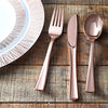 180-Piece Rose Gold Plates & Dinnerware Set - Large & Small Rose Gold Party Plates with Plastic Silverware, Forks, Spoons, Knives for 36 Guests, For Bridal Shower, Parties, Birthdays, Weddings